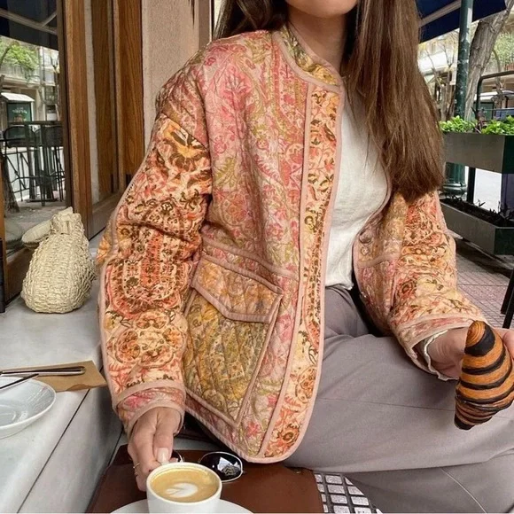 Free People Multicolor Quilted Jacket - Picture 1 of 12